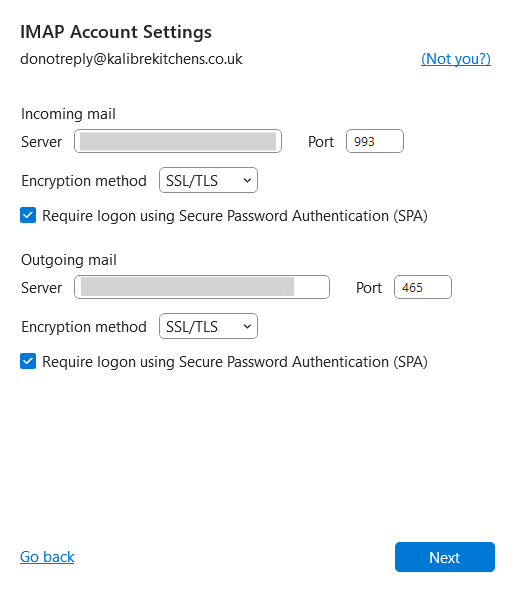 outlook imap settings
